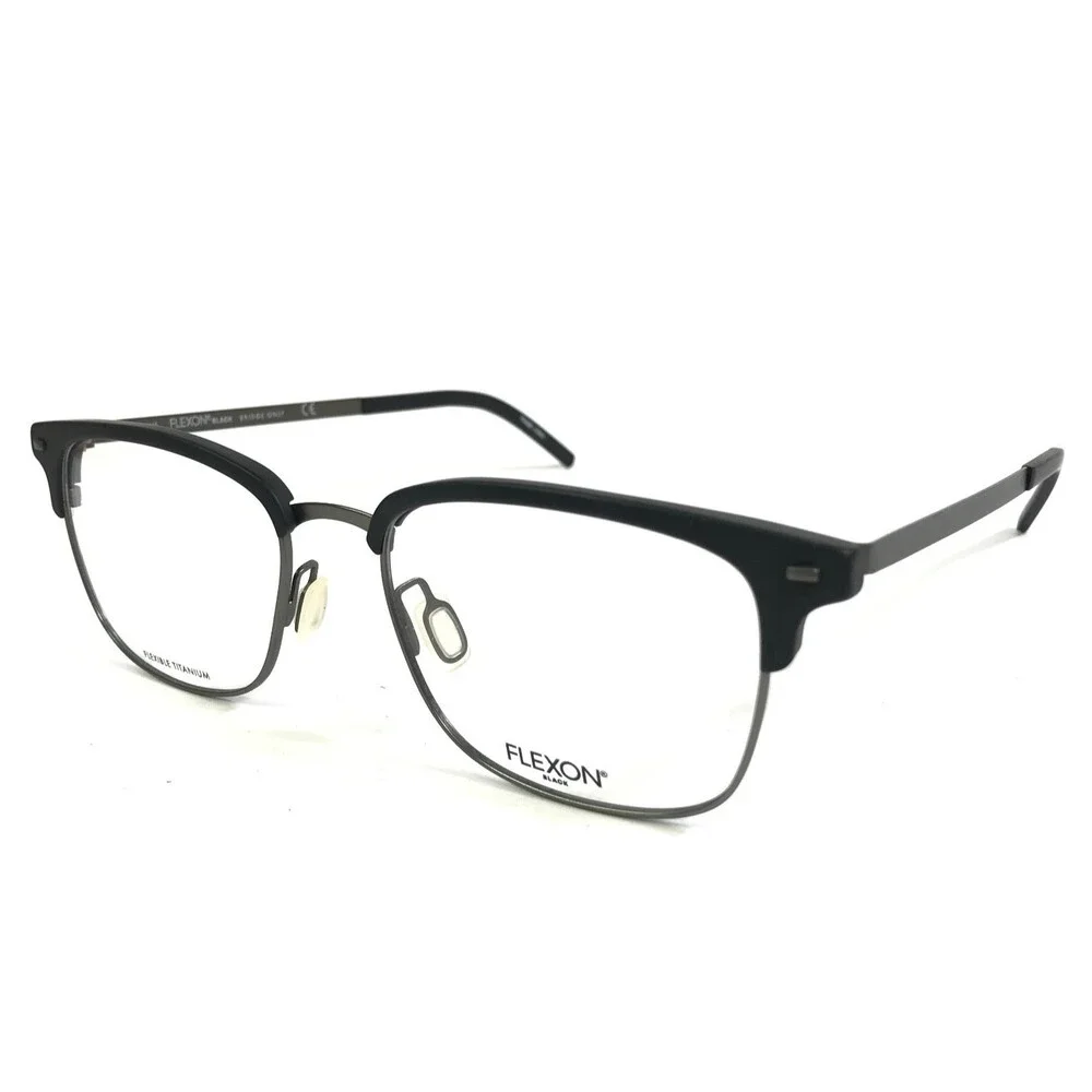 Flexon Eyeglasses Frames B2022 001 Matte Black Gunmetal Gray Titanium 55-19-145